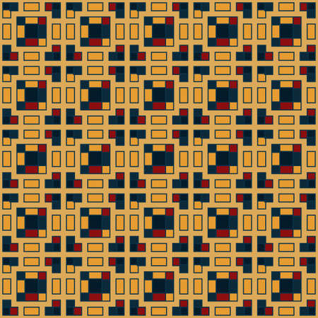 Abstract geometric pattern of squares. Seamless mosaic and tile. Vector illustrationのイラスト素材