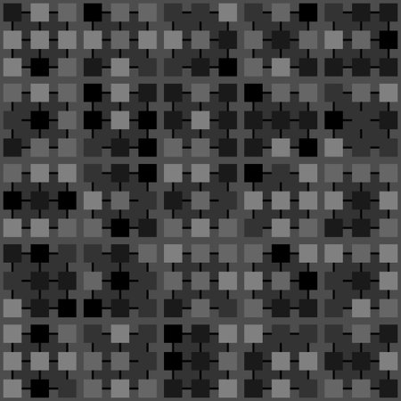 Abstract geometric pattern of squares with crosses. Seamless mosaic and tile. Vector illustrationのイラスト素材