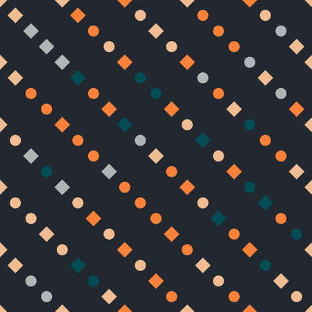 Abstract seamless geometric pattern of diagonal lines and dots. Vector illustrationのイラスト素材