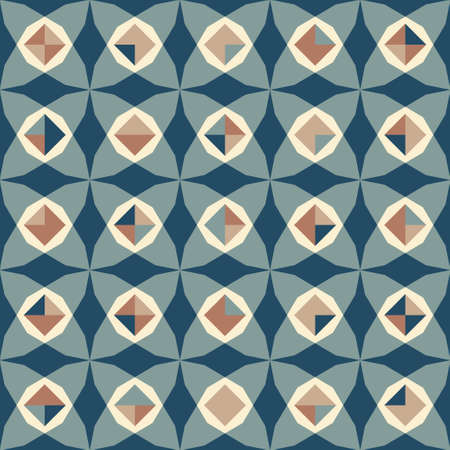 Abstract seamless geometric pattern of circles and curves. Vector illustrationのイラスト素材