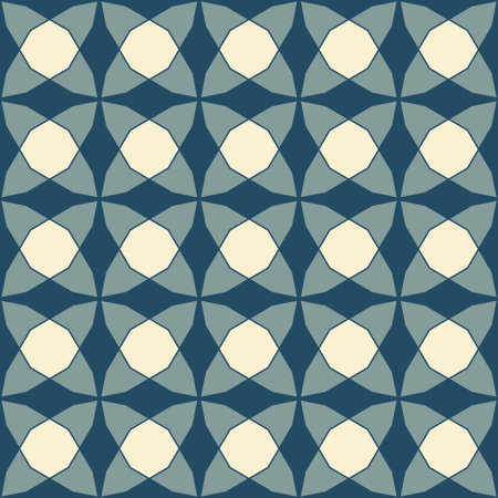 Abstract seamless geometric pattern of circles and curves. Vector illustration