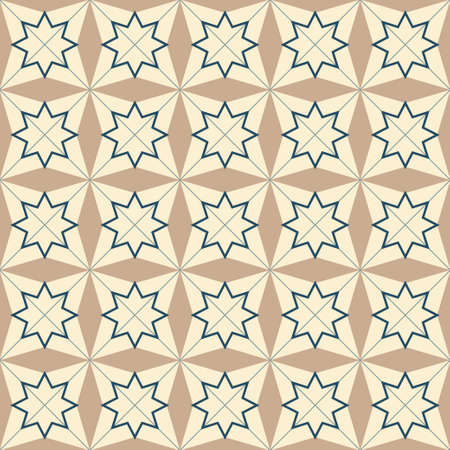 Abstract geometric pattern of stars and crosses. Seamless mosaic and tile. Vector illustrationのイラスト素材