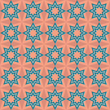 Abstract geometric pattern of stars and crosses. Seamless mosaic and tile. Vector illustrationのイラスト素材