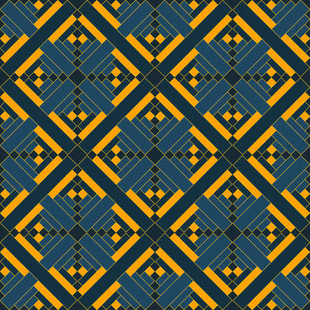 Abstract geometric block and squares pattern. Seamless mosaic and tile. Vector illustrationのイラスト素材