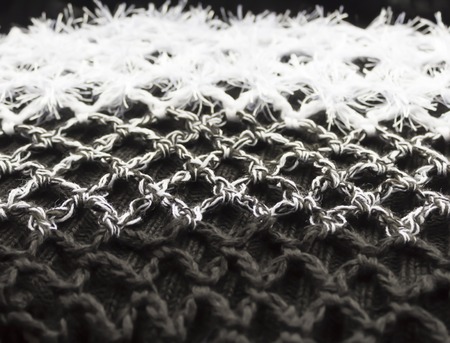Abstract background. Closeup photo of knitted wool. False grassの写真素材