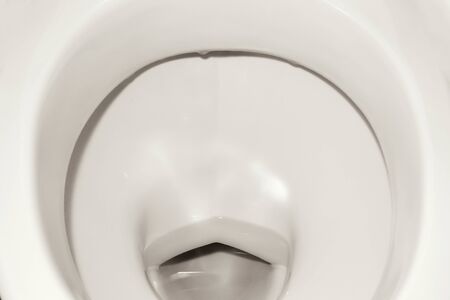 The toilet seat close up. Toilet bowl