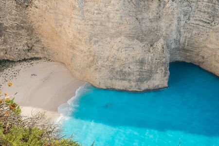 Navagio bay on Zakynthos island, Greece. Ionic Seaの写真素材