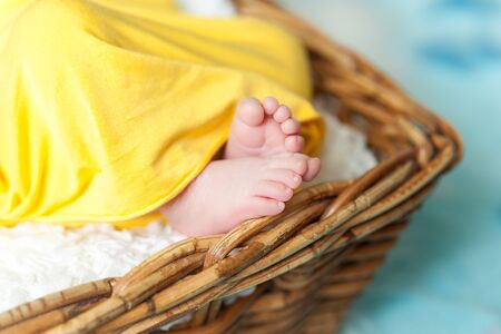 Newborn babys legsの写真素材