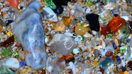 colorful stones on the beach, close-up, macro photoの写真素材