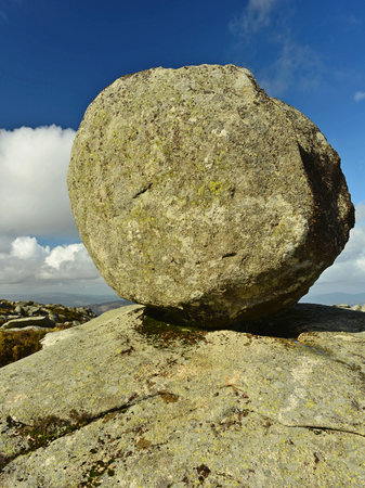 Big stone on the top of the mountain in the north of Portugal.の写真素材
