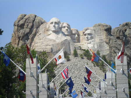 Flags in Mount Rushmore National Memorial - South Dakotaのeditorial素材