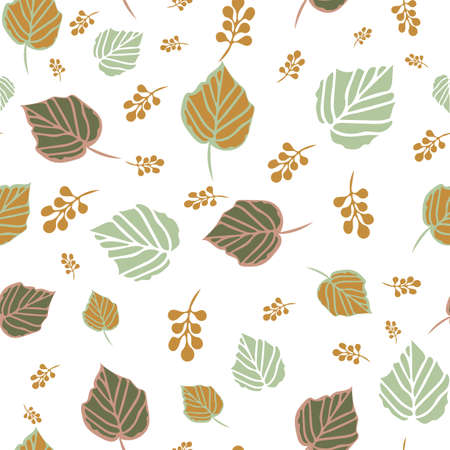 Vector abstract seamless leaves pattern. Suitable for packaging, wallpaper, book cover, fabric, home decor and other design projects.のイラスト素材