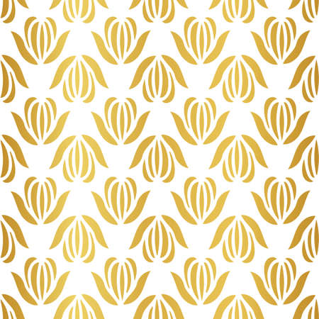 Seamless vector abstract gold shapes pattern.のイラスト素材