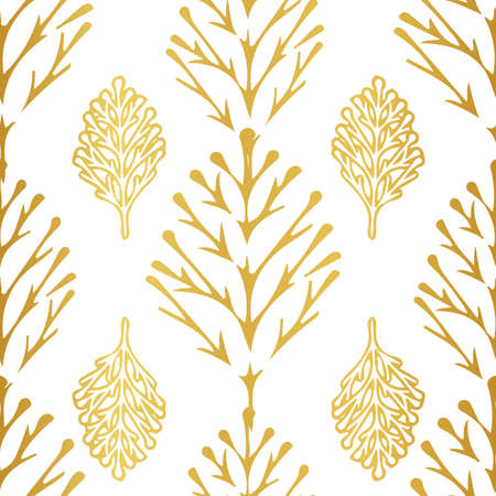 Seamless Abstract Vector Gold Shapes Patternのイラスト素材