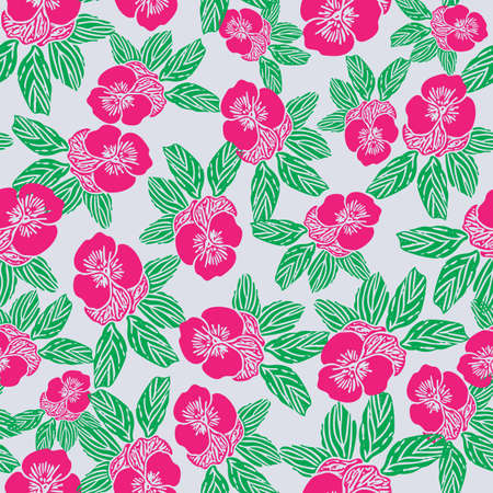 Seamless vector abstract pansy pattern.のイラスト素材