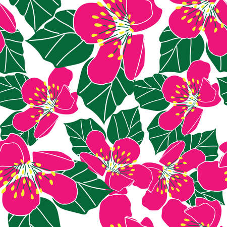 Seamless abstract vector floral and leaf pattern backgroundのイラスト素材