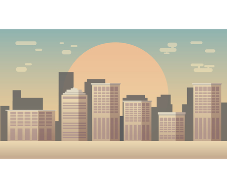 Vector city skyline silhouetteのイラスト素材