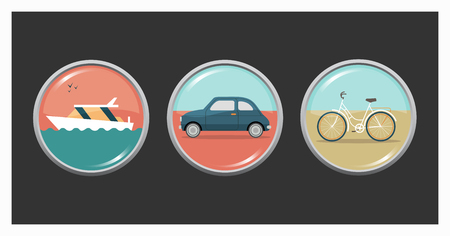 Transport retro iconのイラスト素材