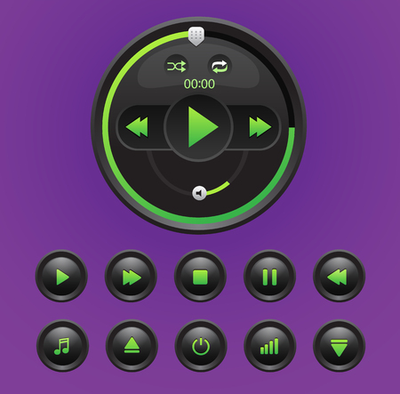 Video movie media player with iconsのイラスト素材