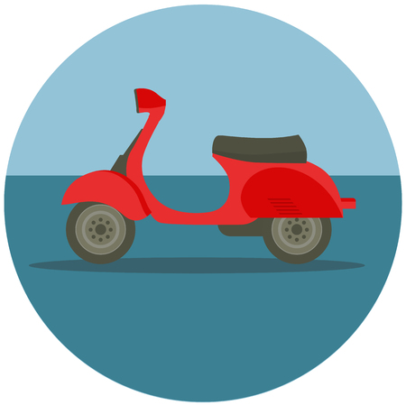 Delivery motorbike in flat styleのイラスト素材