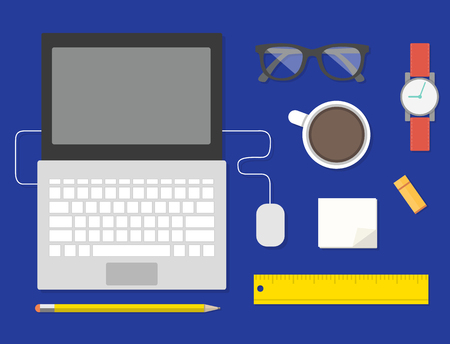 Workplace Concept and Business Elements Vector Designのイラスト素材