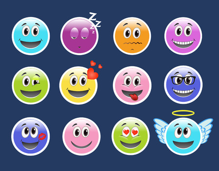 Set of Emoticons. Set of Emoji.のイラスト素材