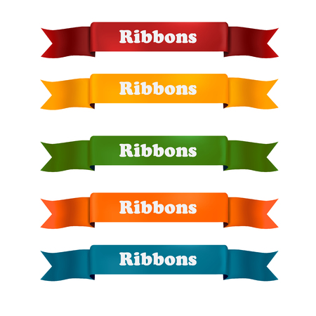 Vector ribons set, isolated on backgroundのイラスト素材