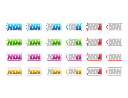 Illustration of battery level indicatorsのイラスト素材