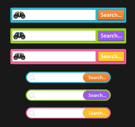 Set of search design icons in bars or icons for graphic user interfaceのイラスト素材