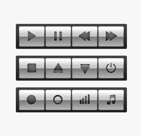 A set of vector Media player control iconsのイラスト素材