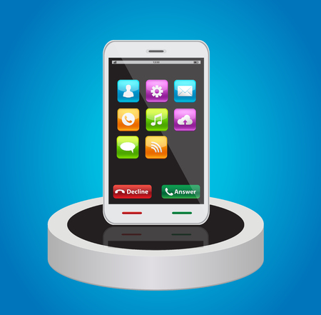 Smart phones with app icons.のイラスト素材
