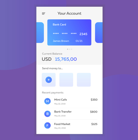 Vector illustration of the concept of mobile payments using the application on your smartphone. Online banking, online shopping. Application concept.のイラスト素材