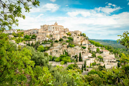 View over Gordes, France on a sunny summer dayの写真素材