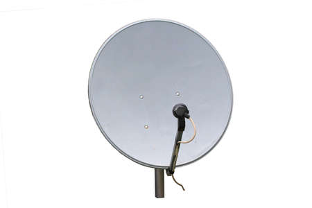 Old rusty old white satellite dishes through use.の写真素材