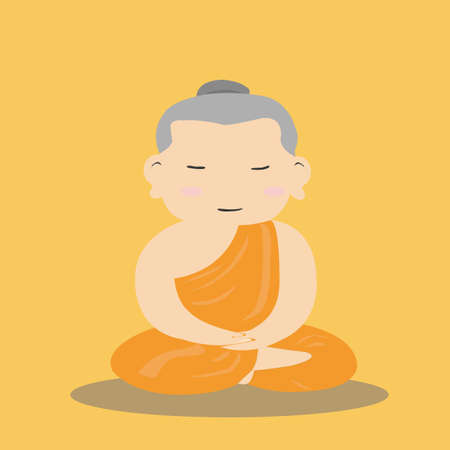 Buddhist Monk cartoonのイラスト素材