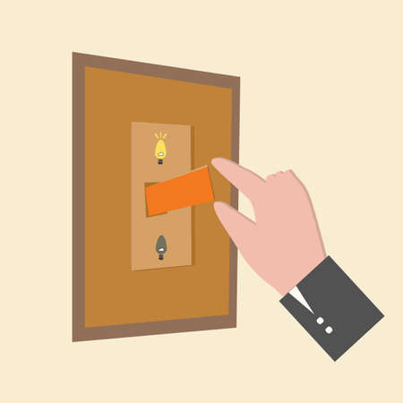 Finger Pressing On/Off A Light Switchのイラスト素材