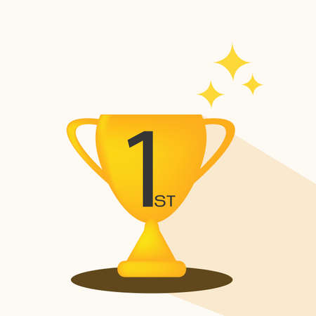 Gold Trophy Cup,long shadow のイラスト素材