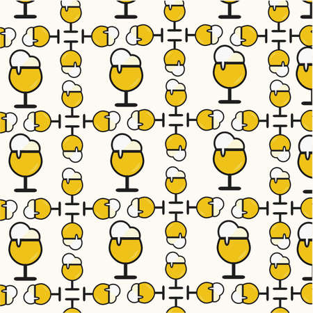 beer glasses seamless pattern,のイラスト素材