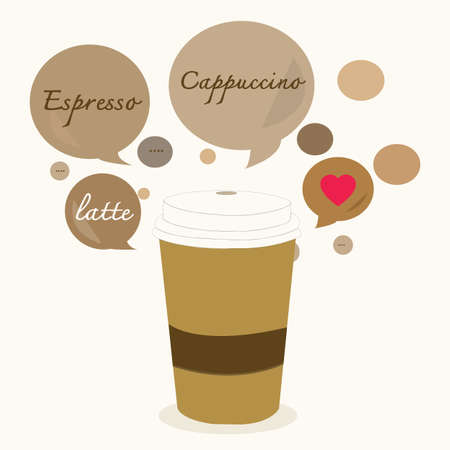 Coffee cup with loveのイラスト素材