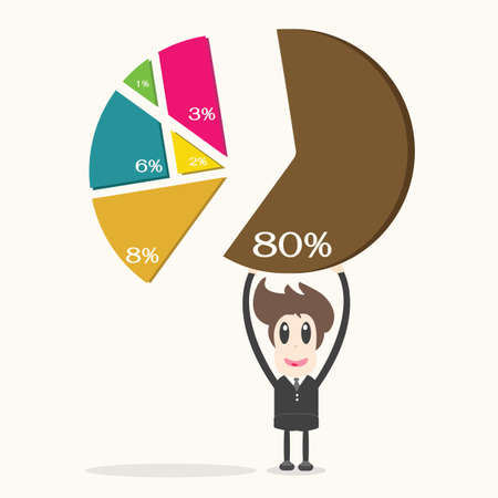 businessman holding  to chart of profitのイラスト素材