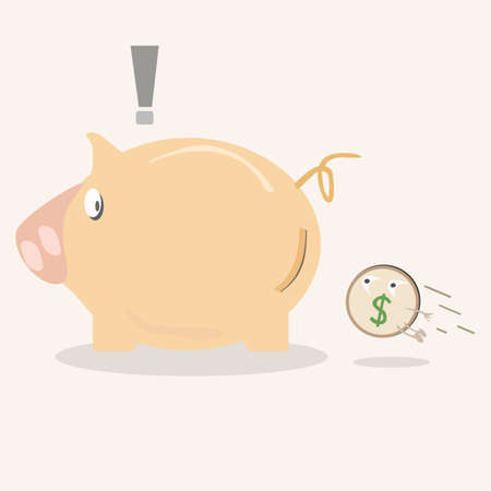 piggy bank icon with coinのイラスト素材