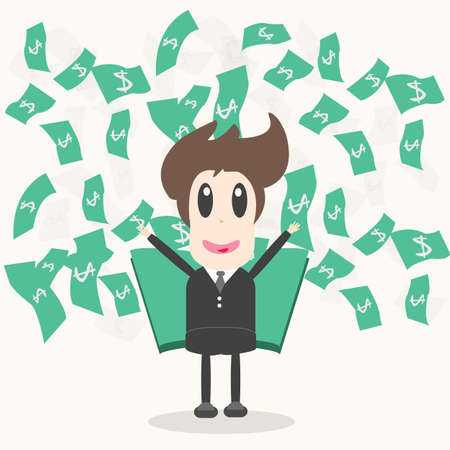 Business Man with money Vector Illustrationのイラスト素材