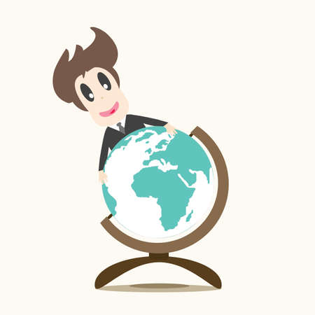 Business man on earthのイラスト素材