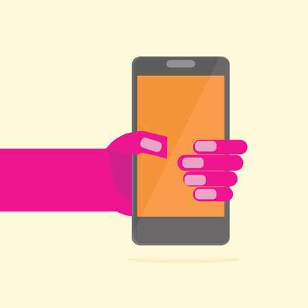 smartphone in hand, vector illustrationsのイラスト素材