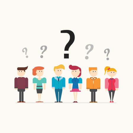 People with question markのイラスト素材