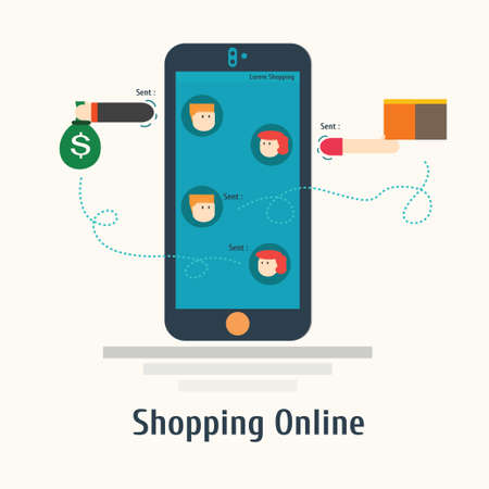 Online mobile shopping,smartphone.のイラスト素材