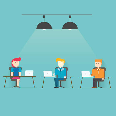 Team Working in Office.,vector,illustration.のイラスト素材