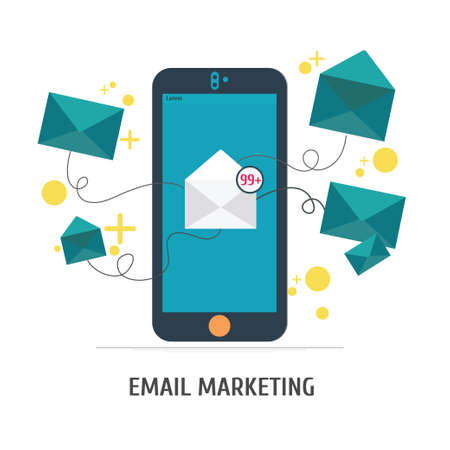 Mobile app - email marketing,Vector .のイラスト素材