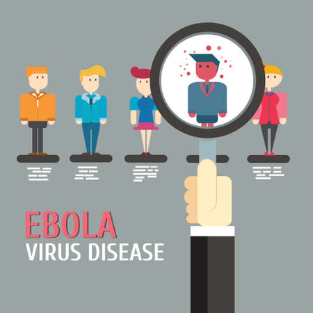 Scan Ebola virus disease,vector,illustration.のイラスト素材