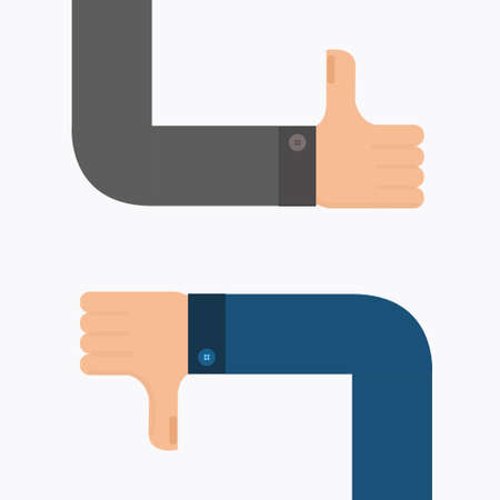 Thumbs Up and Thumbs Down illustration.のイラスト素材